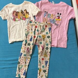 4t Disney Princess leggings shirt first Disney trip
